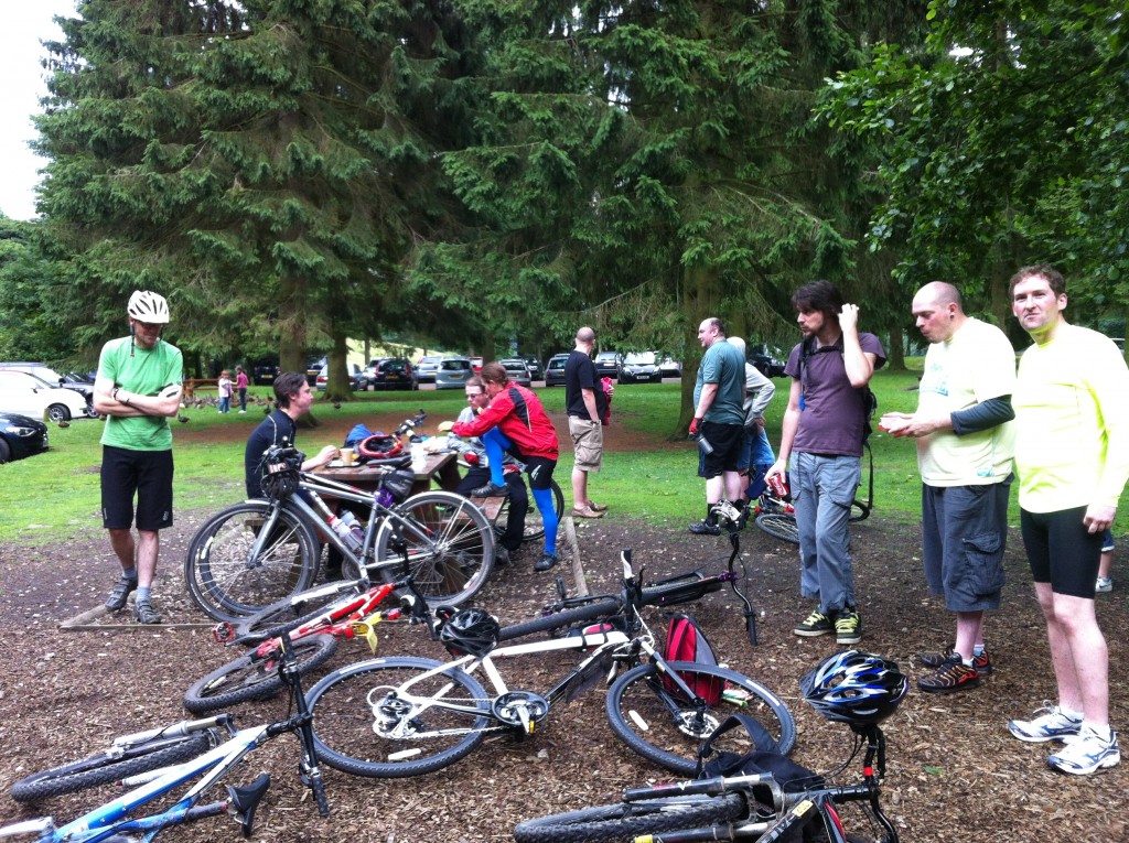 Upper Derwent Valley. A group of us at Fairholms in 2015