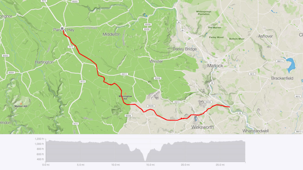 Map of the High Peak trail